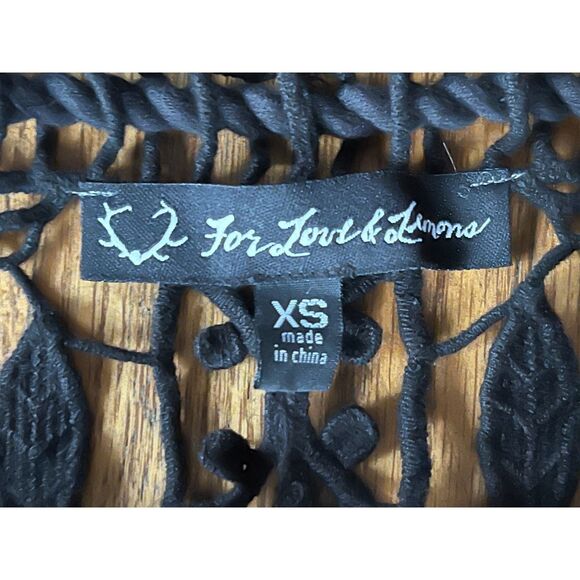 For Love & Lemons Black Floral Lace Midi Cover Up Dress  Women's Size XS - Picture 4 of 7
